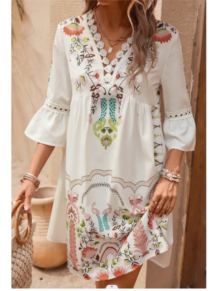 chinese dress ladies 1pc Embroidery Lux Lace Pleated Flare Dress – Giovanna Apparel main image 1