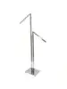 SSWBasics Chrome 2-Way Clothing Display Rack - Sleek Retail Clothing Rack with Slant Arms for Garment Display 48"-72"H 3 6