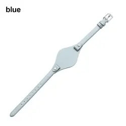 Round Tail Genuine Leather Watch Band Bracelet Loop Strap (Blue)