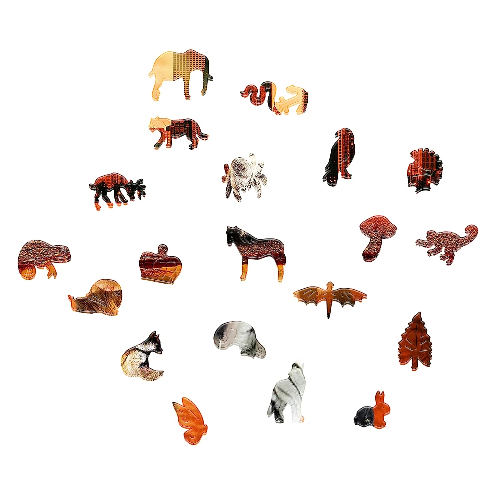 Unique Wooden Puzzles Cool Cat Wood Jigsaw Puzzle Craft Irregular Family Interactive Puzzle Gift for Kids Educational Toys 2