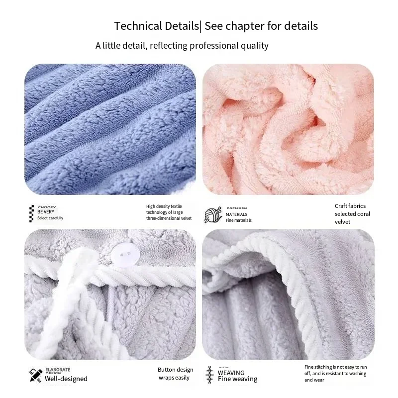 Dry Hair Cap for Women Thickened and Super Absorbent Headscarf for Wiping Hair Quick Drying Cap Dry Hair Towel