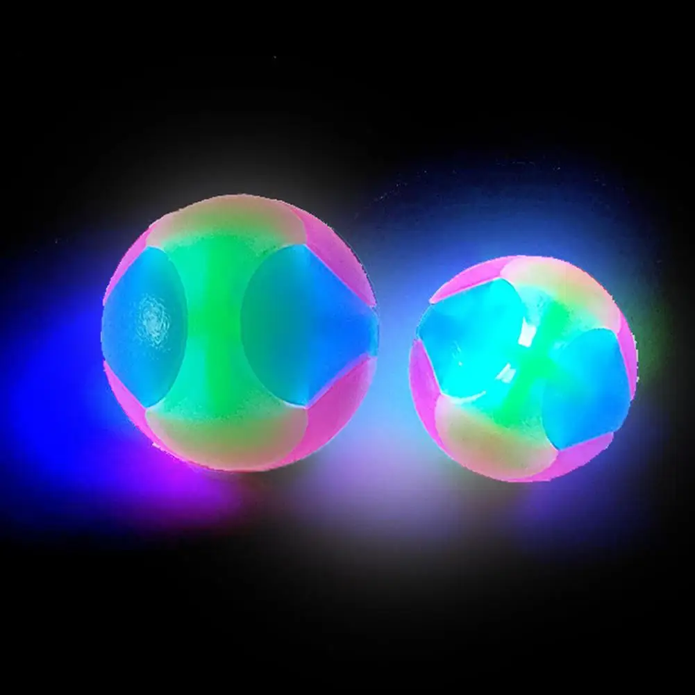 Pet Light Up Toy Ball Glowing LED Puppy Flashing Elastic Ball Toy Color Light TPR Ball Interactive Toys For Cats Small Dogs 5