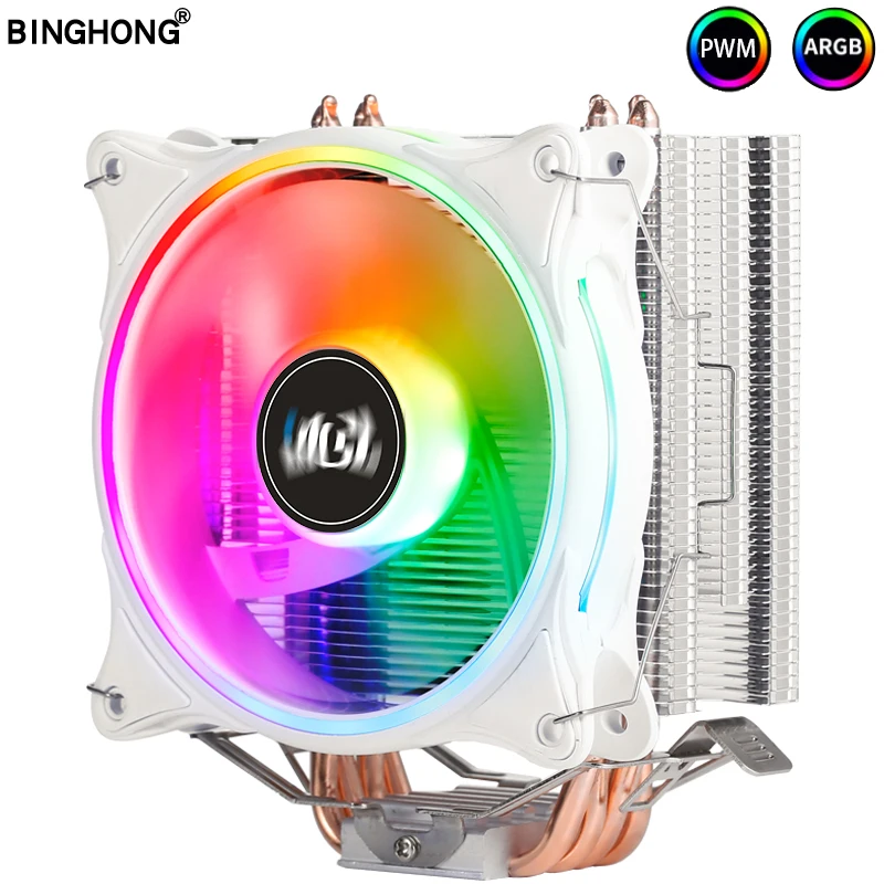 Ventilador Cpu Refrigerador Cpu Rgb Tubos de Cobre X79 Placa-mãe X99 Amd3 Am4 Intel 1200 1356 1150 1155 1700 120 mm Lga 2011