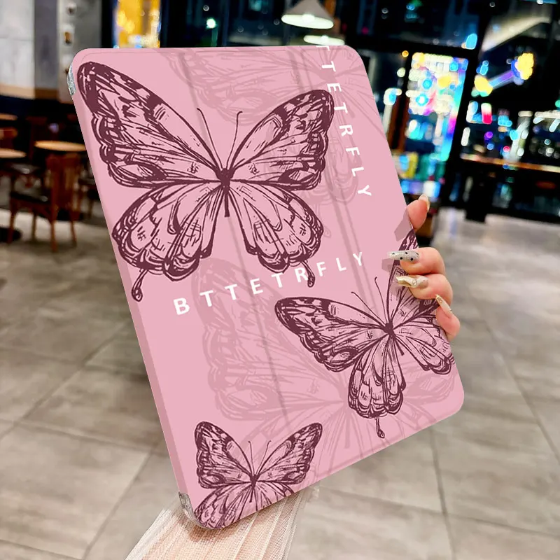 Beautiful Butterfly Pattern Tri-Fold Tablet Case