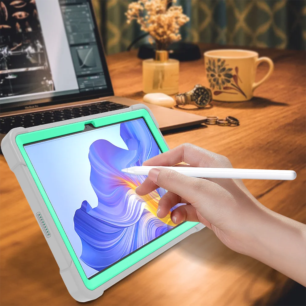 아머 스탠드 케이스, 화웨이 MataPad T10 T10s T8 Honor Pad X8 10.1 인치 충격 방지 커버, 3 층 보호 태블릿 쉘 코크