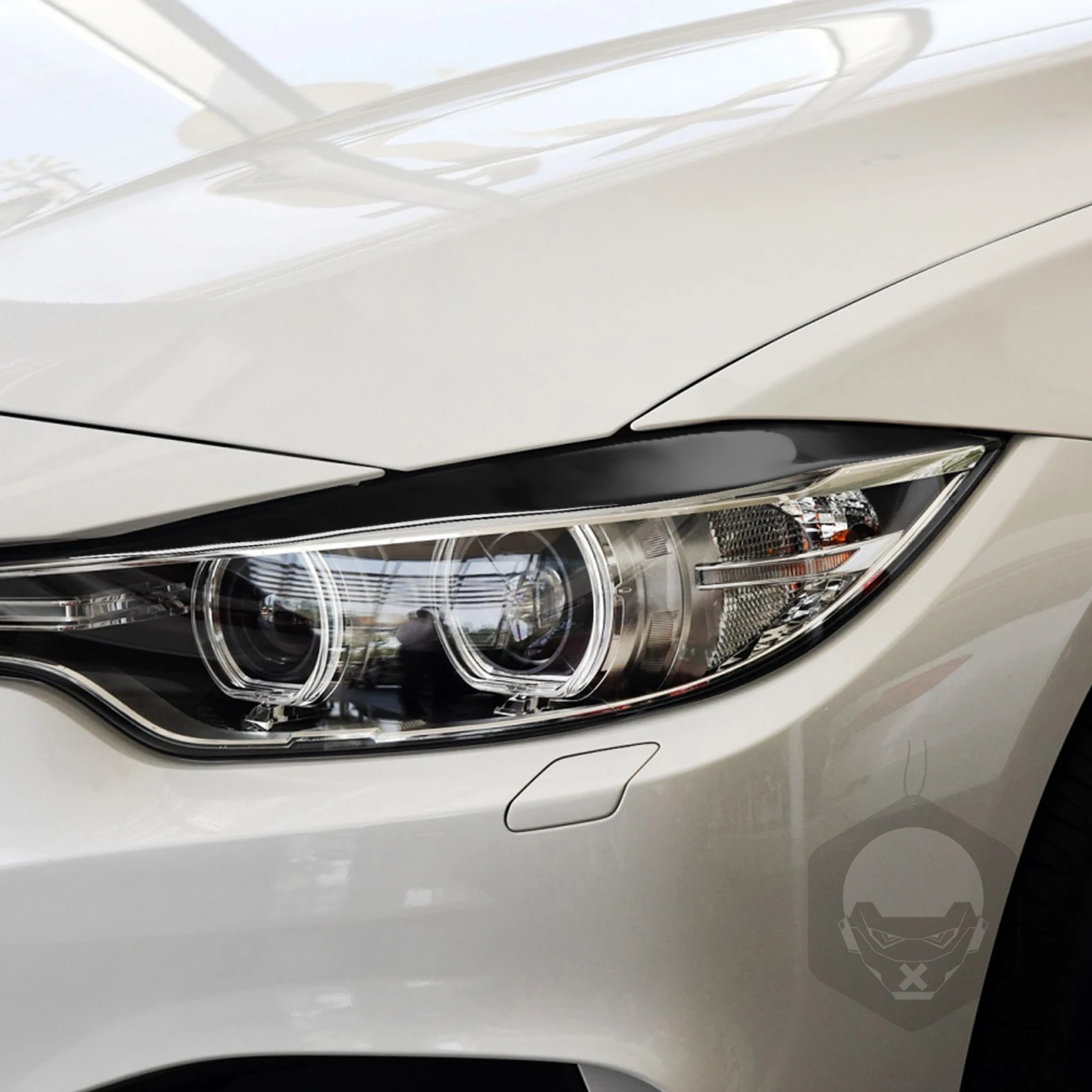 자동차 헤드 라이트 눈썹 눈꺼풀 피아노 블랙 스티커 BMW F32/F33/F36 4 시리즈 F80 M3 F82/F83 M4 광택 자동차 인테리어 부품