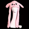 Women's Cute Beanies Hat Animal Rabbit Ears Glowing Moving Short Plush Warm Skullies Cap Autumn Winter Outdoor Travel Casual Hat 3