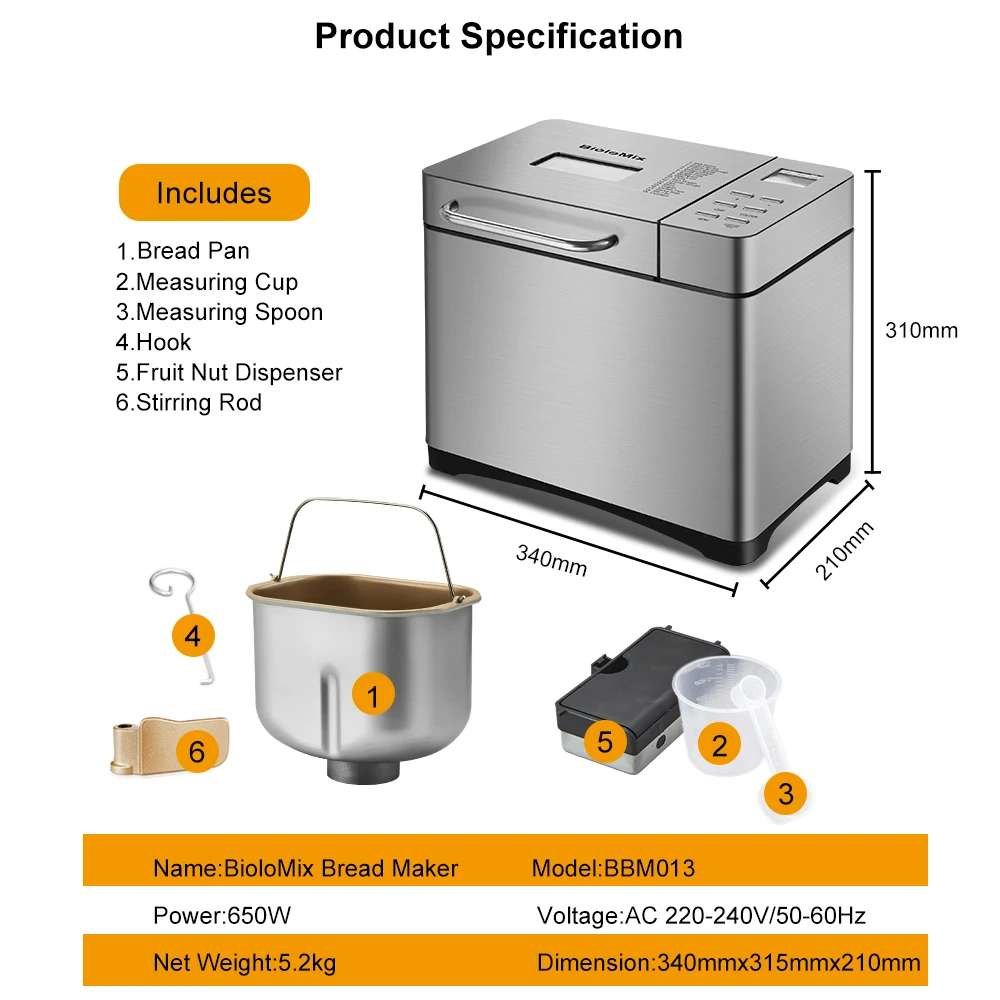 Cheap Price Smart Home Bread Making Machine Fully Automatic Toast Hot Sale Bread Maker Machine for Sale
