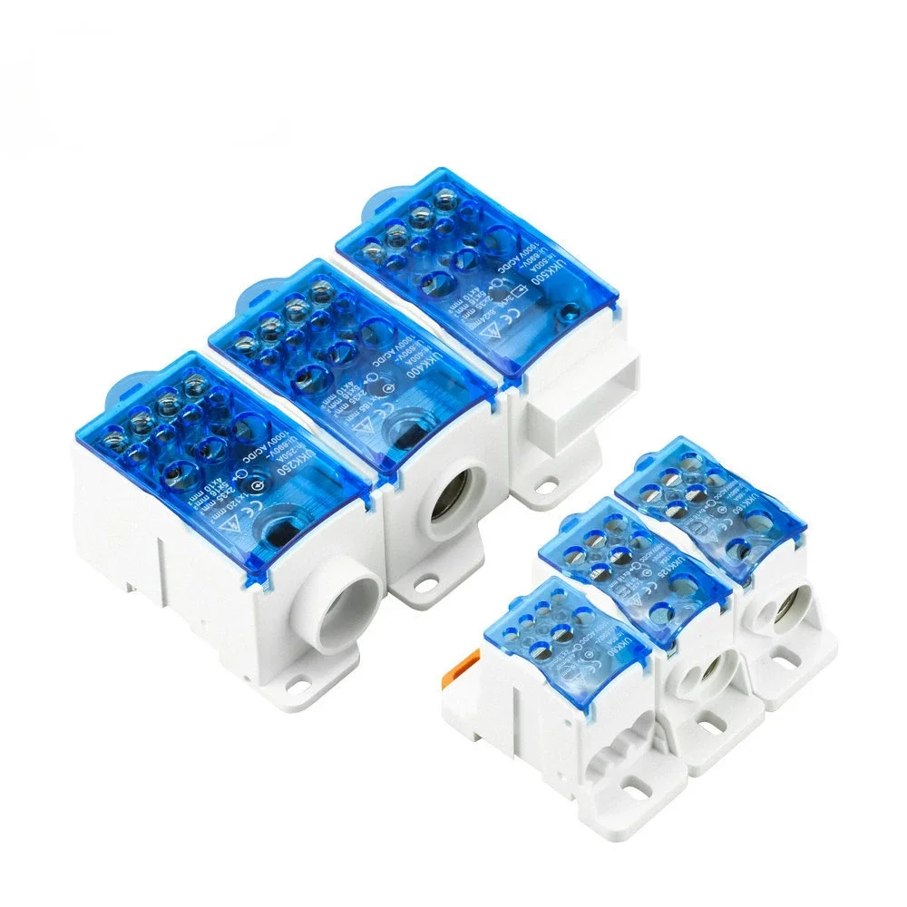 UKK Din Rail Power Distribution Terminal Blocks Sets Adults One In Multiple Out Universal Electric Wire Connector Junction din rail terminal block