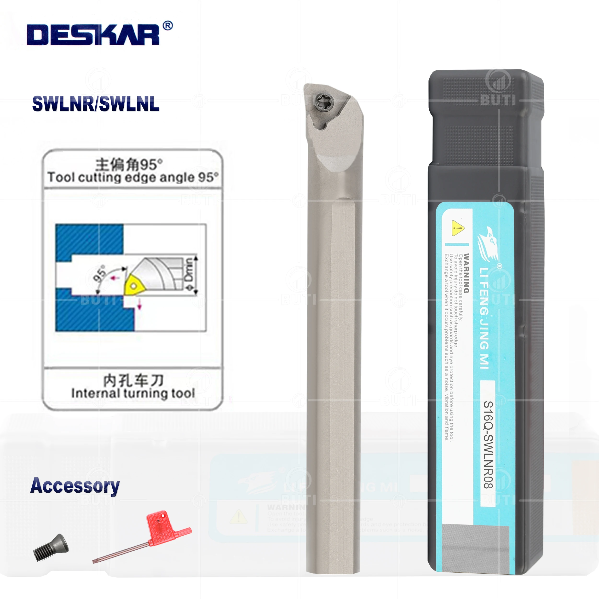 

DESKAR 100% Original CNC White Tools Holder SWLNR/L HSS Metal Lathe Internal Turning Boring Bar Used For WNMG08 Carbide Inserts