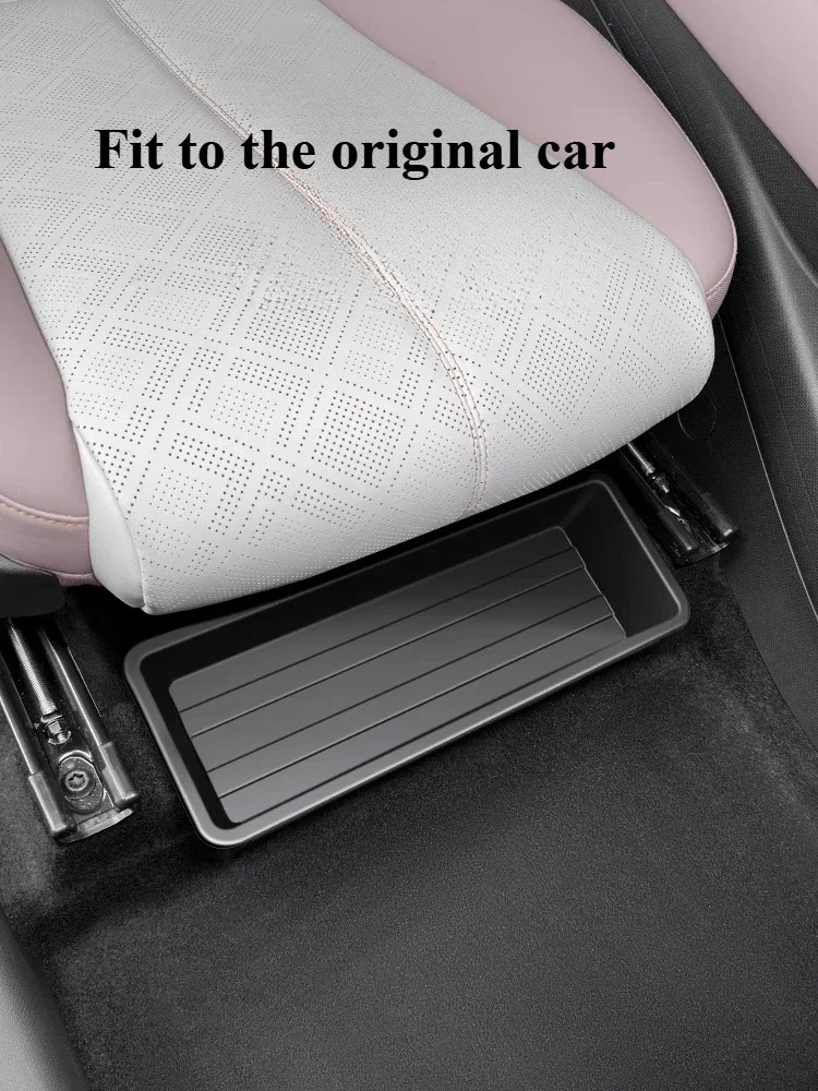 For BYD Atto 3 Yuan Plus 2022-2025 Underseat Storage Box Seats Drawer TPE Hidden Storage Tray Push Pull Car Organizer