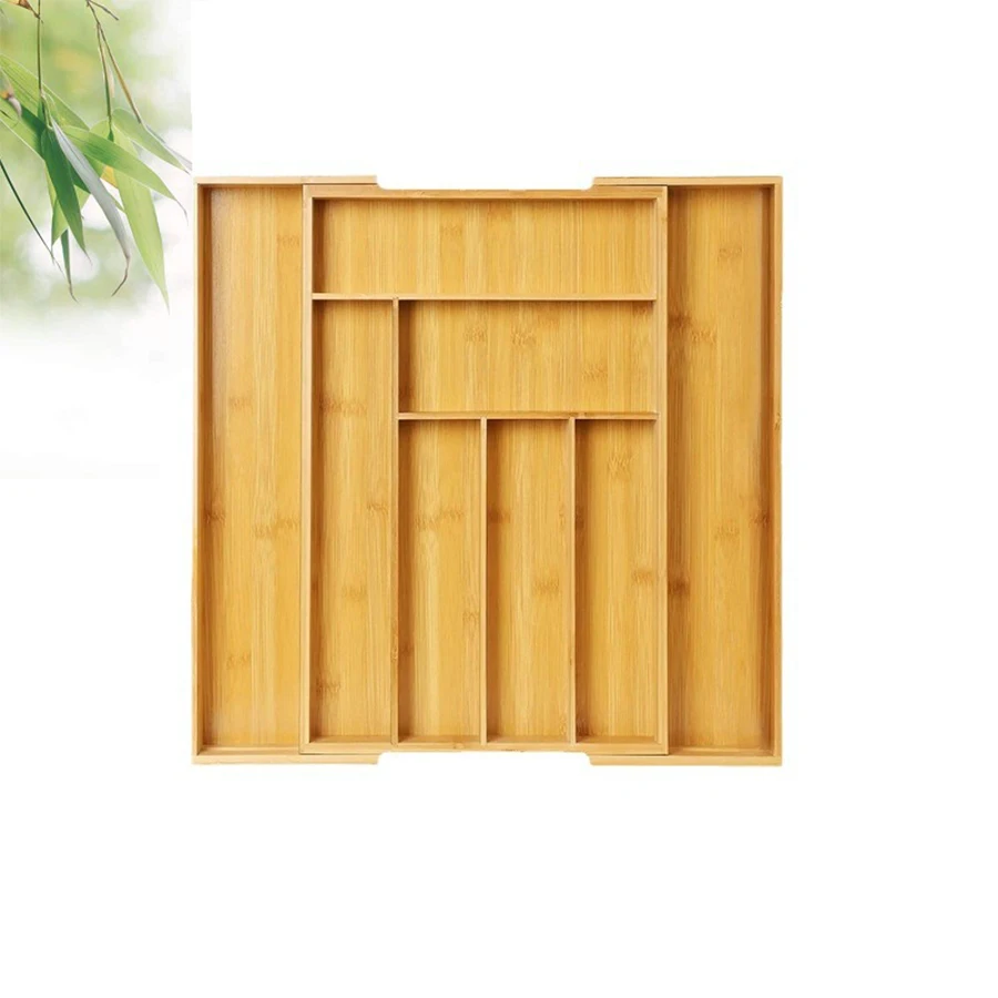 Bamboo Cutlery Rack Expandable Drawer Organizer Adjustable Cutlery Tray Wooden Cutlery Drawer Divider Organizer Kitchenware