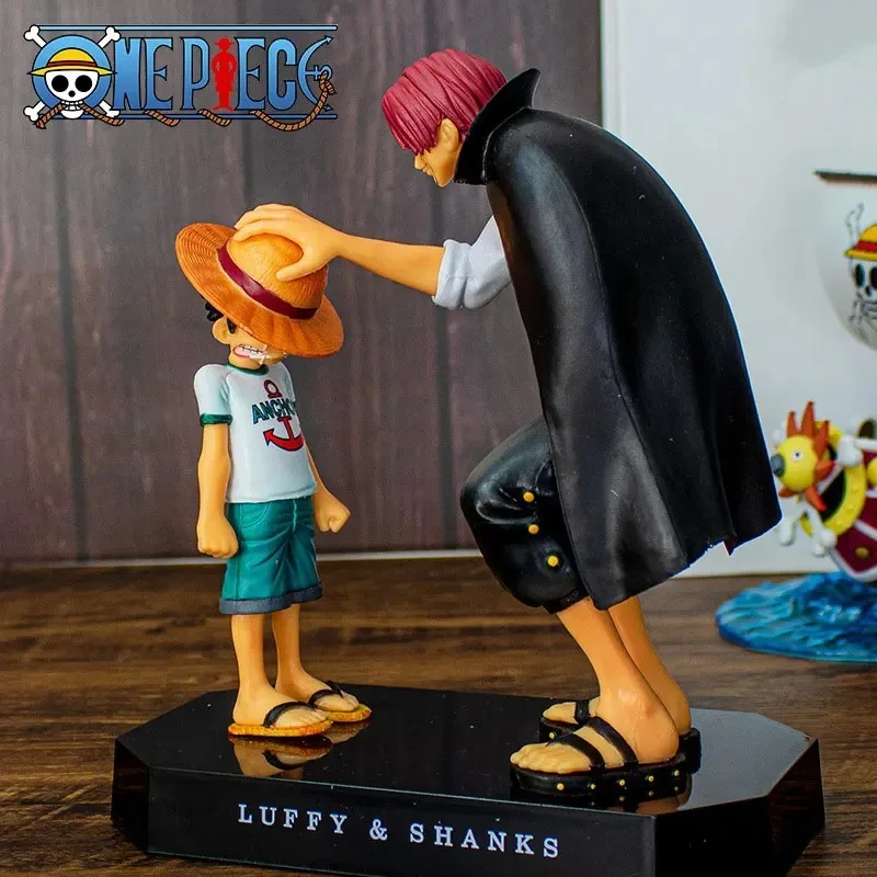 Figurine One Piece – Luffy Et Shanks – Édition Chapeau De Paille – 13 Cm – PVC