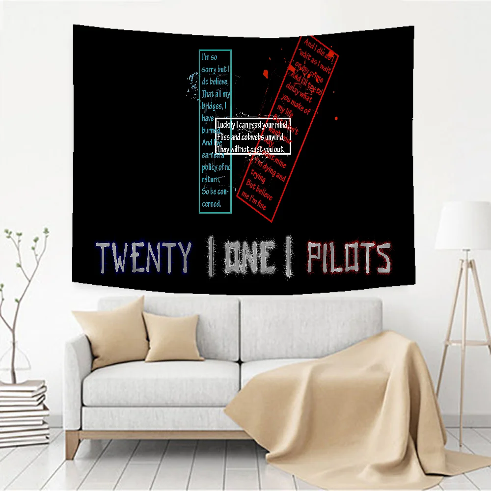 Twenty One Pilot Hintergrund Stoffschild Poster Banner für Neujahr Party Dekoration Foto Requisiten Hintergrundzubehör – Detail 8