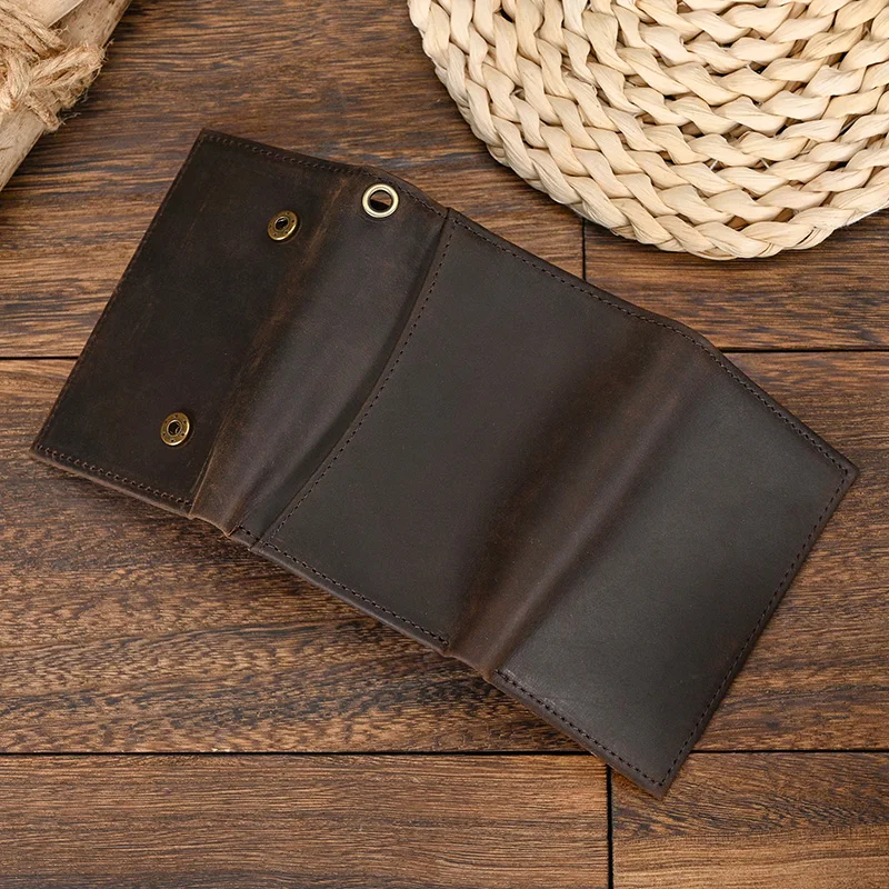 Cowhide Short Wallet Luxury Brand Men 2023 Clip Purse Wallet Chain Male Card Holder Genuinie Leather Coin Purse Dropshipping