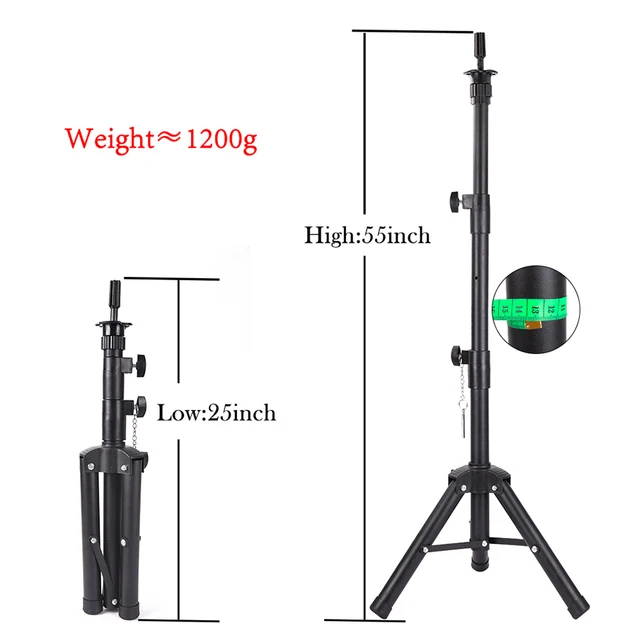 New Wig Stand Tripod Mannequin Head Stand, Adjustable Wig Head Stand Holder  For Hairdressers Salon Display Styling Tripod For Wi - AliExpress