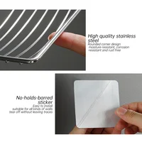 Wall Mounted Stainless Steel Soap Holder No Drilling Self Adhesive Soap Holder Kitchen Sponge Storage Shelf Bathroom Accessories 2