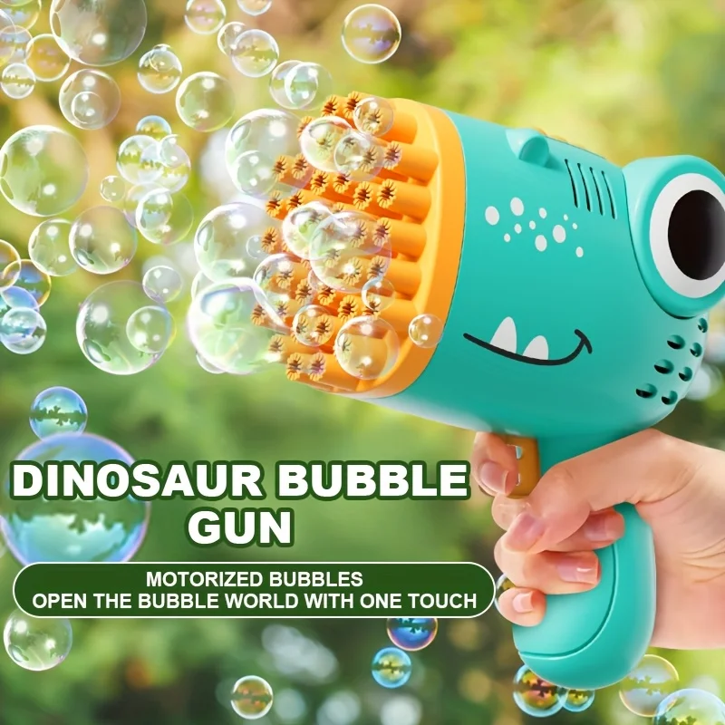40 Hole Dinosaur Bubble Handheld Bubble Machine, Electric Bubble Gun Outdoor Wedding Party Toy(without Bubble Water)