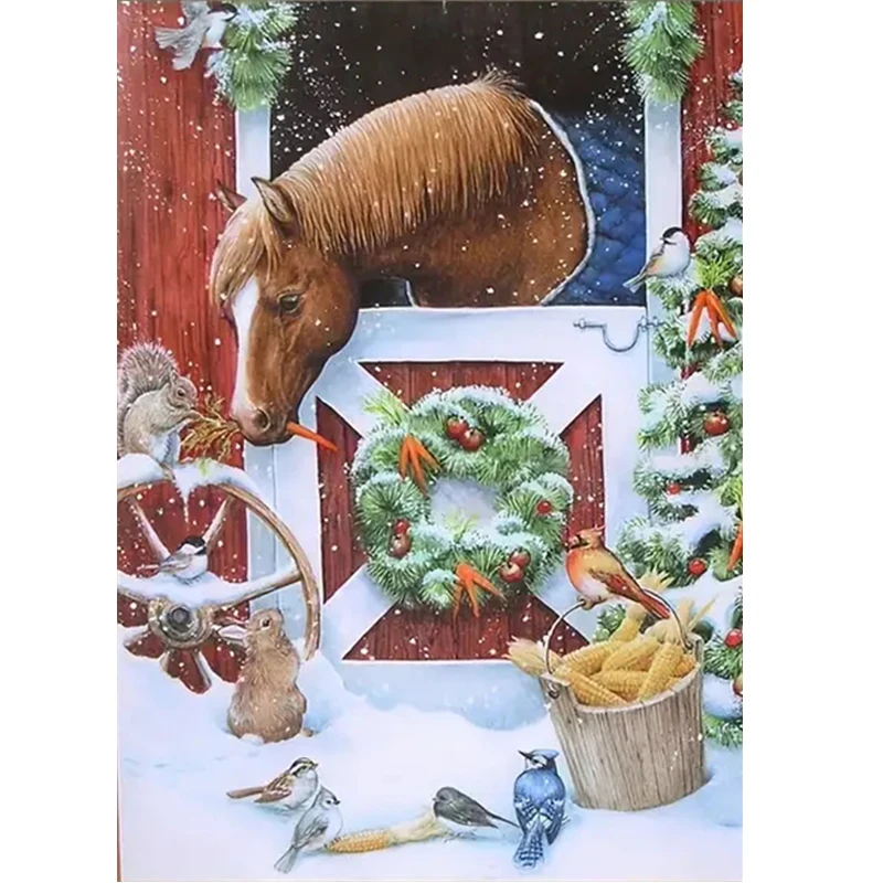 

5D Diamond Painting Horse and Squirrel DIY Hand Embroidered Mosaic Art Home Decoration Gift