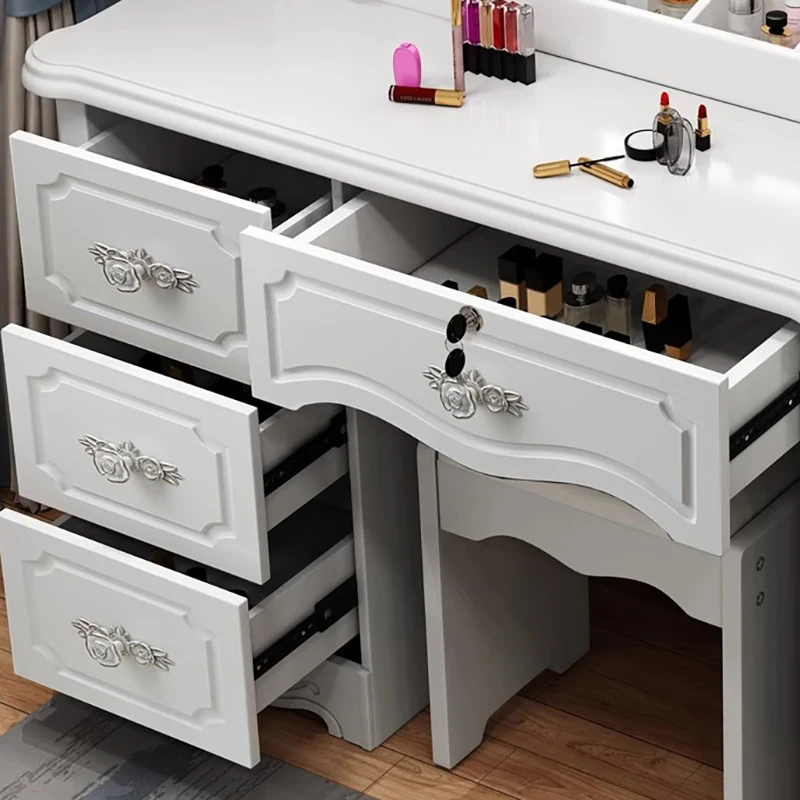 Luxury Vintage Vanity Table Nordic Classic Drawer Storage Vanity Desk European Multifunctional Table Maquillage Furniture
