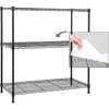 3-Shelf Shelving Unit with 3-Shelf Liners, Adjustable Rack, Steel Wire Shelves, Shelving Units and Storage for Laundry Bathroom 1