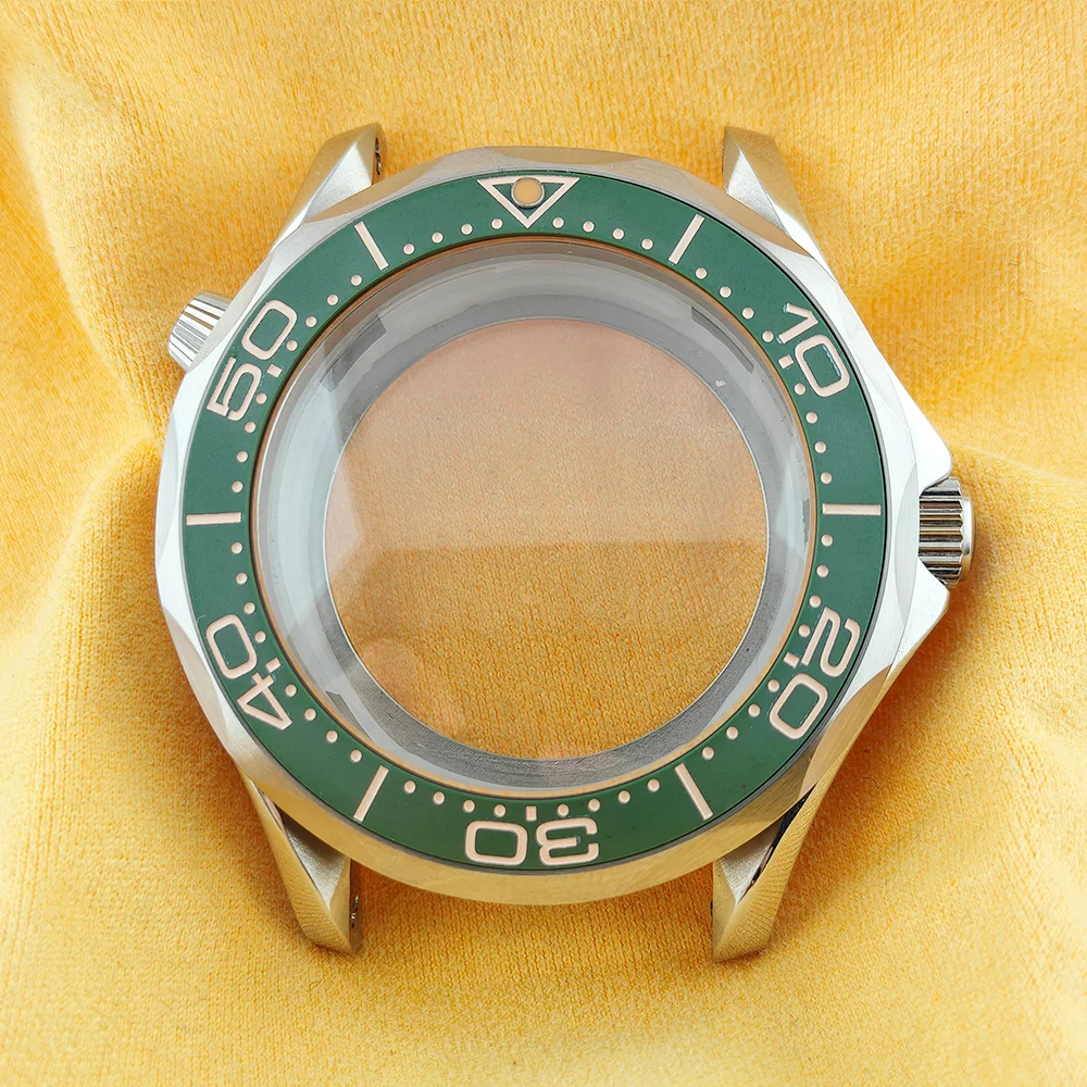 Premium 42mm Silvery Diving Watch Case with Double AR Coating and Sapphire Crystal