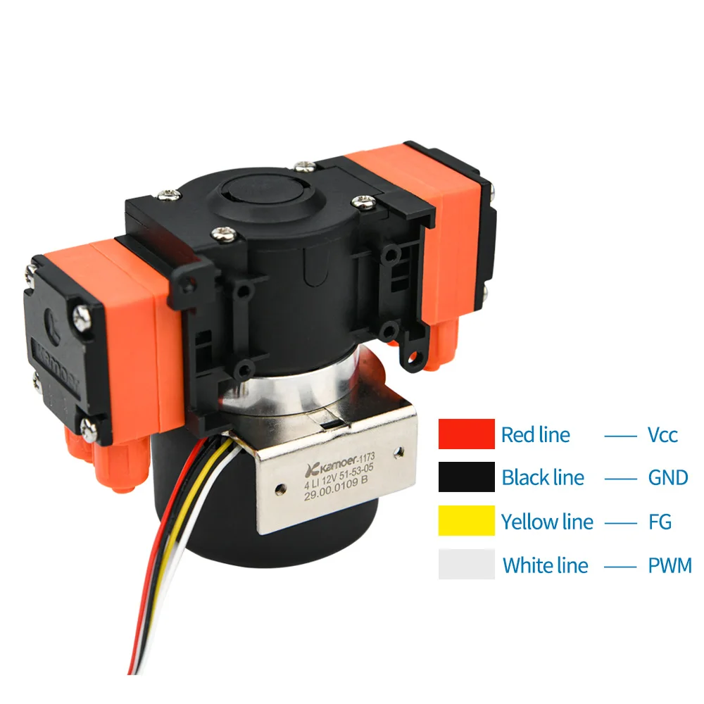 카모어 700-1400ml/min KLLP1000 다이어프램 액체 펌프 12V 24V BLDC 6000H 액체 압력 0.3Mpa 실험실 분석 및 충전용