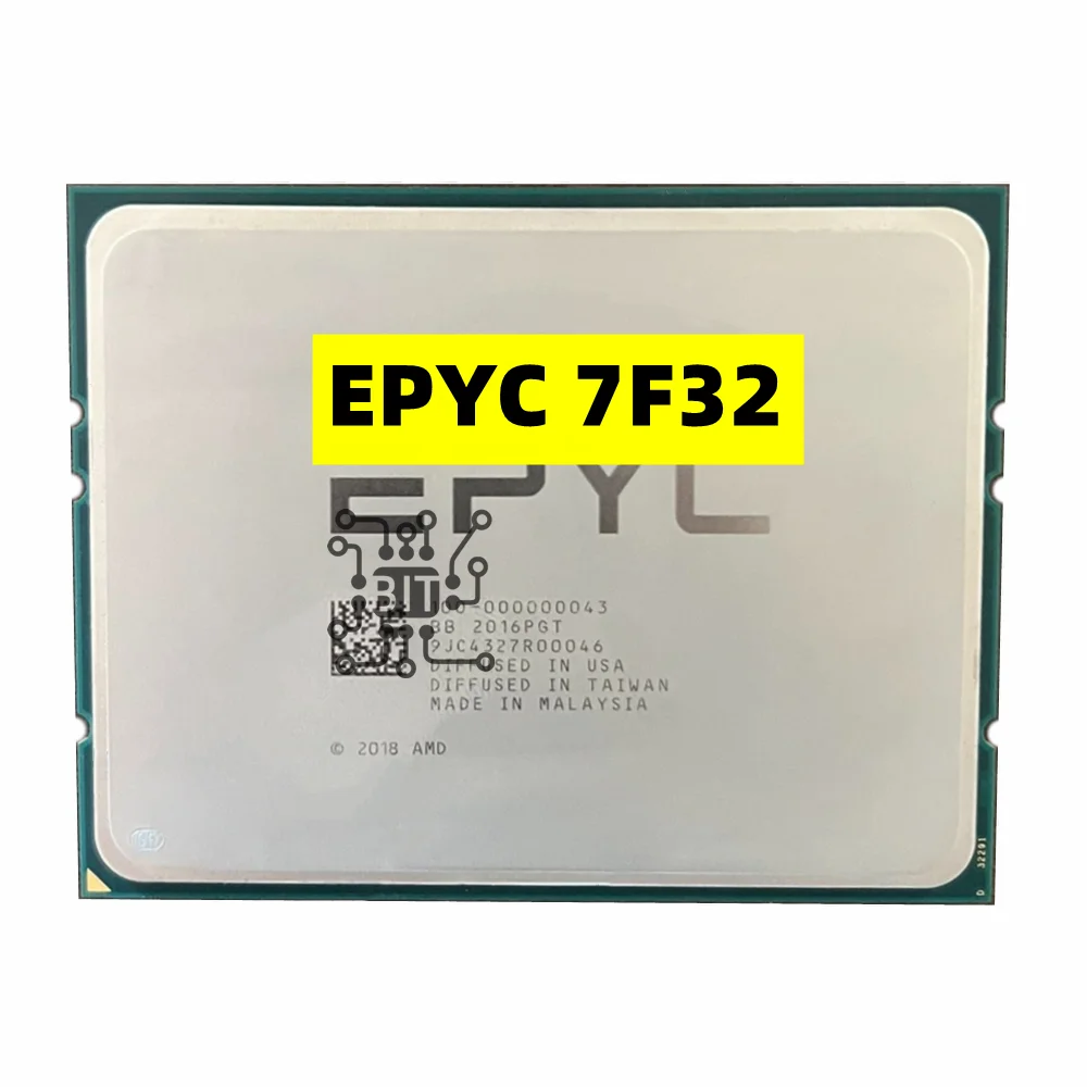 Amd Epyc 7 F32 Cpu 7Nm 8 Core 16 Thread 3.7Ghz 128Mb 180W Processore Socket Sp3 Server Cpu Processor Epyc7F32