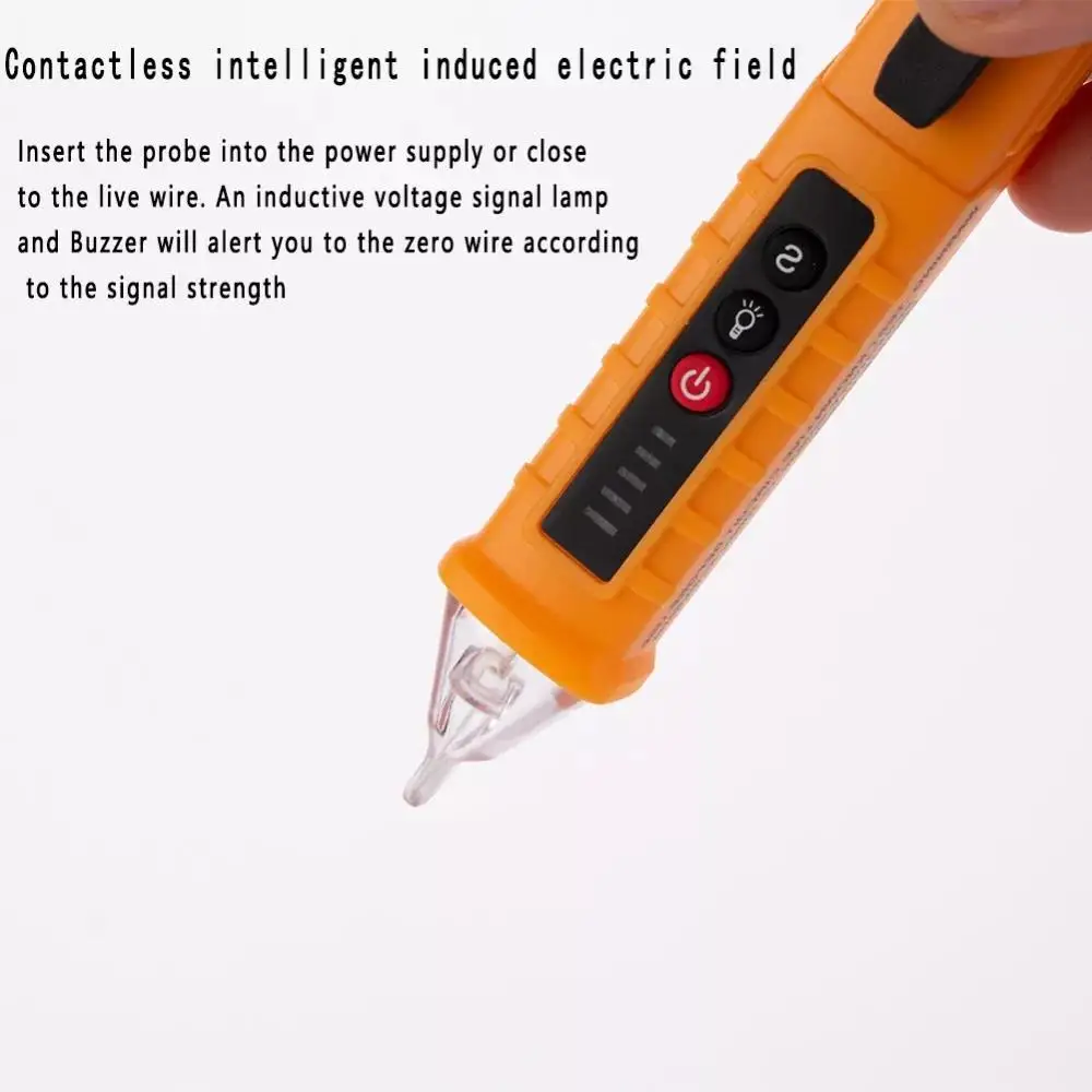 12V-1000V Electric Tester Non Contact AC Voltage Detector Sensitivity Adjustable Pen Style Meter Voltage Pencil Indicator Voltme