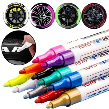 Penna per riparazione graffi auto Penna per vernice per ritocco automatico Dispositivo di rimozione riempimento Pennarello per vernice permanente in metallo per pneumatici in gomma per veicoli per lo styling dell'auto 1