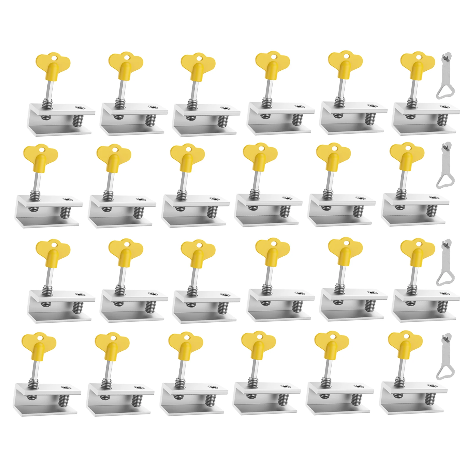 6PCS/Set Sliding Security Window Lock with Key Adjustable Window Stoppers for Vertical Horizontal Sliding Windows Doors