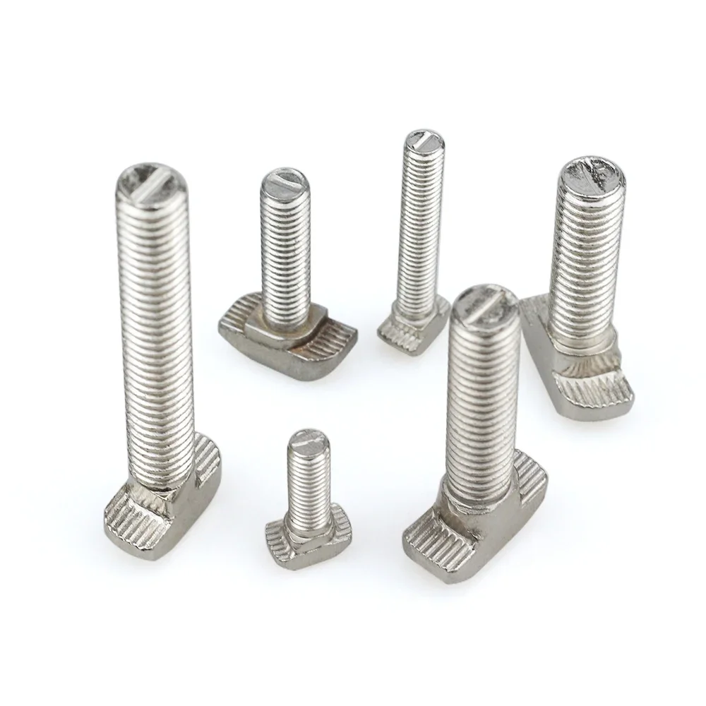CONPHERON T Bout M8x20mm Koolstofstaal Vernikkeld T Schroef T-Slotted Bout voor Europese standaard aluminium profielen 20, 30, 40, 45