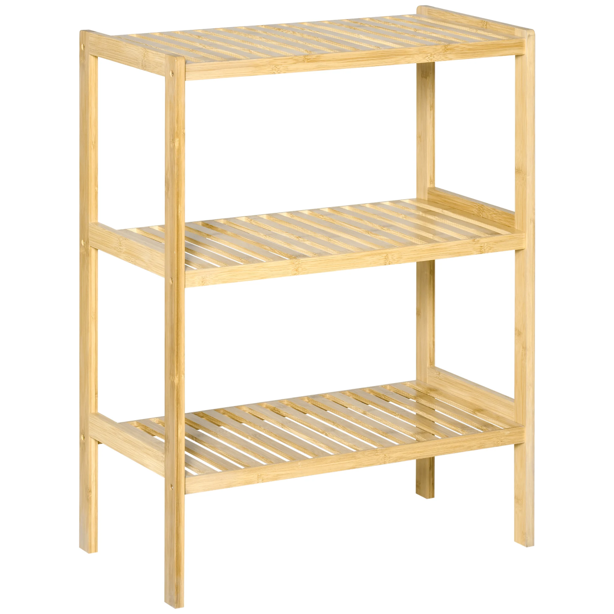 3 Level Bamboo Shelving Multifunctional Organizer For