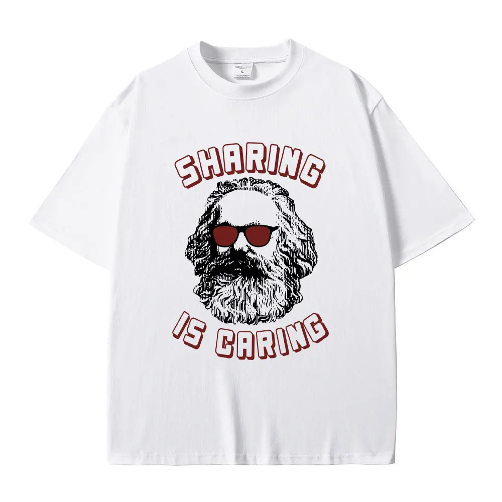 

Sharing Is Caring Tshirt Karl Marx Silhouette Socialist Marxist Democratic Socialism T-shirts Men Women Novelty Funny T Shirt