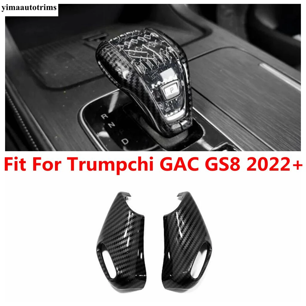 

For Trumpchi GAC GS8 2022 2023 Car Transmission Gear Shift Shifter Knob Head Handle Decor Cover Trim Carbon Fiber Accessories