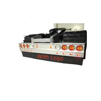 CNC Aluminum Alloy LED Tail Light Rear Bumper Lamp with Mudguard LOGO for 1/14 Tamiya RC Truck Trailer SCANIA Actros MAN VOLVO 1