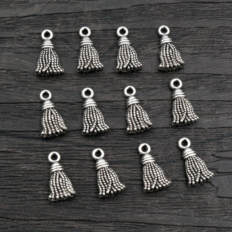 50pcs 13x 7,5mm Antike Silber Überzogene Legierung Quaste Charms Anhänger DIY Schmuck Machen Zubehör Erkenntnisse Für Halskette Armband