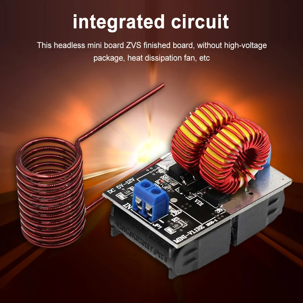 120W Mini ZVS Heating Machine DC 5-12.0V Input Voltage Inductive Heater High Frequency Power Supply Module
