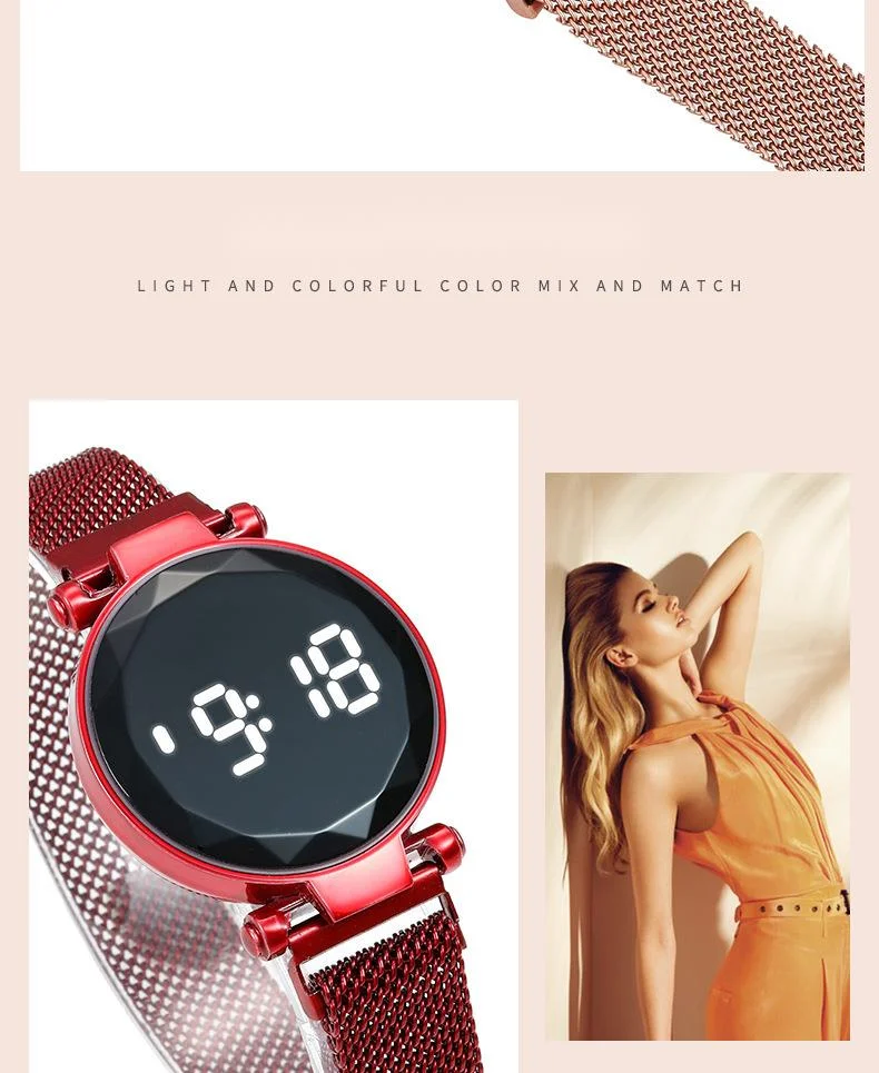 Trendy Neue Led Uhr Magnet Online Promi Die Gleiche Kreisförmige Touchscreen Armbanduhr_voghion.com