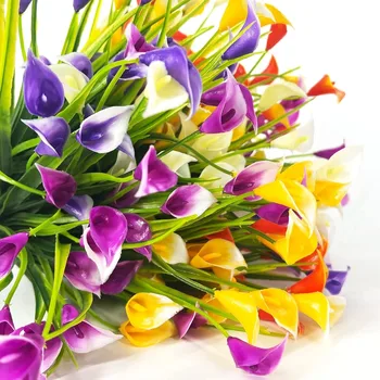 Artificial Calla Lily Bouquet 33cm Fake Flowers for Indoor Home Room Decor Garden Wedding Decora Outdoor Vase Flower Arrangement 2