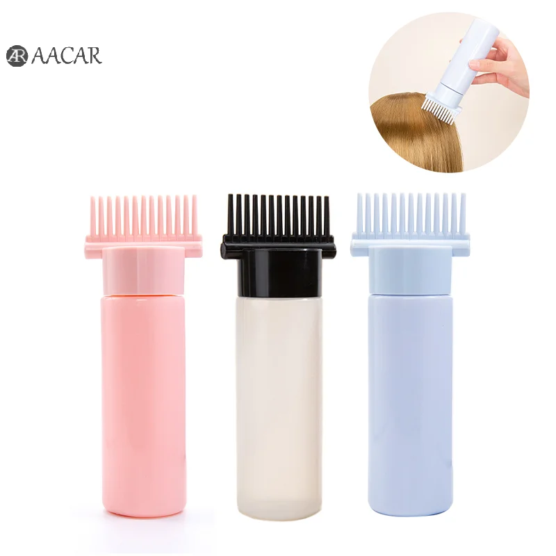 

120ml Hair Dye Refillable Bottle Applicator Comb Multicolor Plastic Dispensing Salon Oil Hair Coloring Hairdressing Styling Tool
