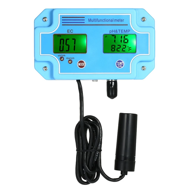 Testeur De Qualité De L'eau 2 En 1 Ph/ec, Moniteur De Qualité De L'eau,  Multi-paramètres, Compteur De Débit Acide Pour Aquarium Piscine - Phmètres  - AliExpress