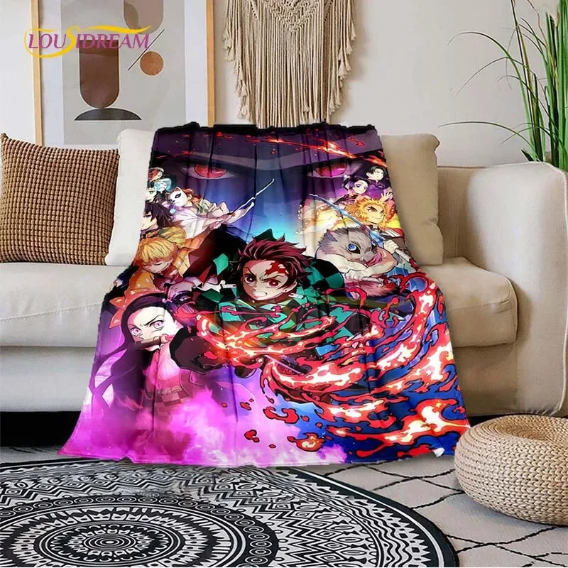 Demon Slayer Anime Blanket Sofa Cover Ultra-Soft Carpet Warm Bed Sheet Bedspread Bedding Room Decor 5