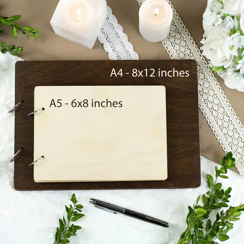 Memorial Guest Book, Celebration of Life Funeral Guest Book, Wood Guestook, In Loving Memory Sign In Engraved