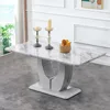 63" Morden Faux Marble Dining Room Table Set,Big Kitchen Dining Table for 6-8 with MDF Base,7 Piece Rectangle Dining Table Set 2