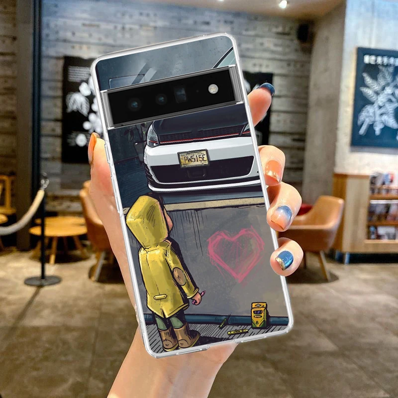 Boy See Sports Car JDM Drift Soft Silicone Clear Phone Case Cover