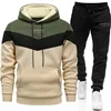 Italy Fashion Men Casual Sportswear Set Hooded Sweatshirt Winter Jogger Tracksuit Autumn Urban Fashion Hoodies Black Sweatpants