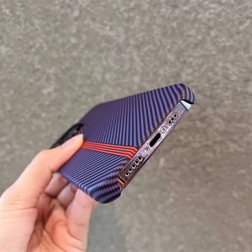 Sleek Carbon Fiber Pattern Shockproof Cooling Phone Case