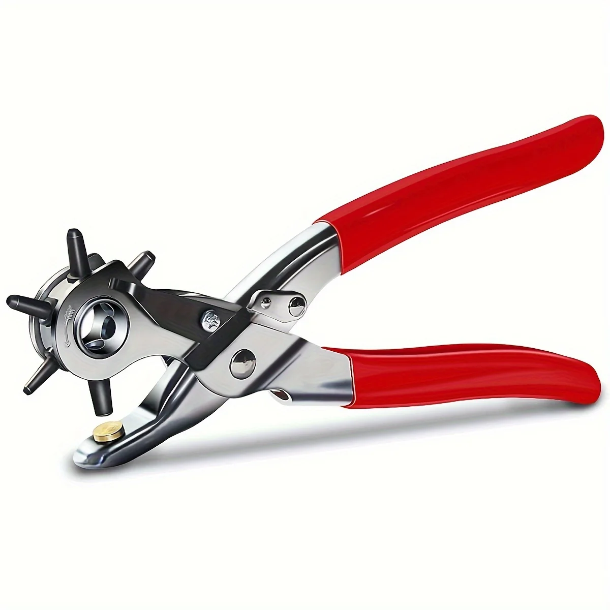 Leder-Gürtellochzange, Ösenstanzer, drehbarer Nähmaschinen-Lochstanzer, Werkzeug für Taschen, Uhrenarmbänder, Haushalt, Lederhandwerk