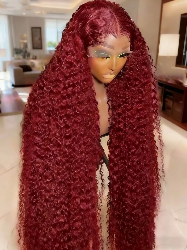 99J Burgundy Deep Wave HD Lace Front Wig